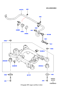 10B Querträger u. Stabilisator hinten L322 RANGE ROVER 2010 - 2012 (L322),Mit B6-Panzerung