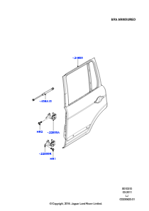 10D Türen h., Scharniere u. Dicht. L322 RANGE ROVER 2010 - 2012 (L322),Mit B6-Panzerung