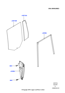 15B Scheiben/Fensterbet. - Tür hinten L322 RANGE ROVER 2010 - 2012 (L322),Mit B6-Panzerung