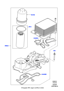 10 Ölkühler/Ölfilter L322 RANGE ROVER 2010 - 2012 (L322),4,4-Liter-DOHC-DITC-V8-Diesel