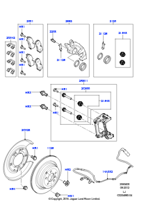 05C Bremsscheiben/Bremssättel hinten L322 RANGE ROVER 2010 - 2012 (L322),3.6L V8 32V DOHC EFi Diesel Lion