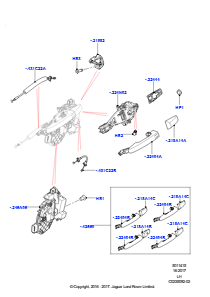 15A Betätigung - Türschloss hinten L538 RANGE ROVER EVOQUE 2012 - 2018 (L538),Werk Halewood