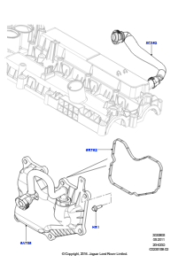 05A Abgasentgiftung - Kurbelgehäuse L538 RANGE ROVER EVOQUE 2012 - 2018 (L538),Werk Halewood