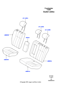 40H Bezüge - Rücksitz L359 FREELANDER 2 2006 - 2014 (L359),Freelander 2, MJ '11, Ltd. Edition