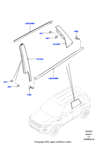 10C Türen h., Scharniere u. Dicht. L538 RANGE ROVER EVOQUE 2012 - 2018 (L538),Werk Halewood