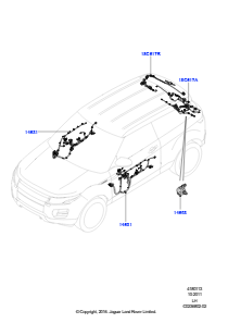 13A Kabelstrang - Karosserieöffnungen L538 RANGE ROVER EVOQUE 2012 - 2018 (L538),Werk Halewood