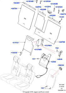 25A Rücksitzlehne L405 RANGE ROVER 2013 - 2022,Get. man. umklappb. Rücksitz 60/40