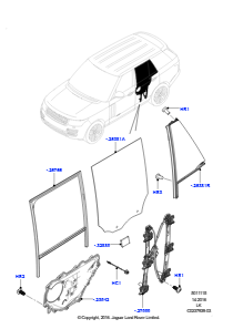 15A Scheiben/Fensterbet. - Tür hinten L405 RANGE ROVER 2013 - 2022