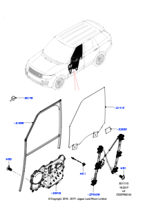 10A Scheiben/Fensterbet. - Tür vorn L405 RANGE ROVER 2013 - 2022