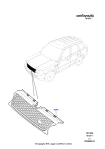 05B Kühlergrill/Stoßfänger vorn L320 RANGE ROVER SPORT 2010 - 2013 (L320),Autobiography-Emblem