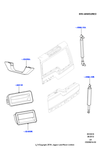 15C Tür - Gepäckraum L319 DISCOVERY 4 2010 - 2016 (L319),Mit B6-Panzerung