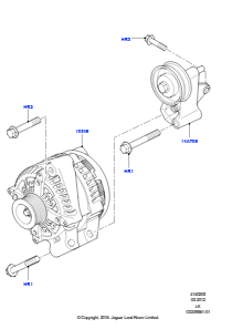 05B Generator u. Befestigungen L405 RANGE ROVER 2013 - 2022,4,4-Liter-DOHC-DITC-V8-Diesel