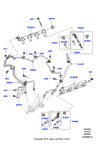 05B Einspritzventile und Leitungen L494 RANGE ROVER SPORT 2014 - 2022 (L494),5.0L OHC SGDI KPM V8 Benzin - AJ133
