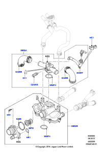 20B Thermostat/Gehäuse und Anbauteile L494 RANGE ROVER SPORT 2014 - 2022 (L494),4,4-Liter-DOHC-DITC-V8-Diesel