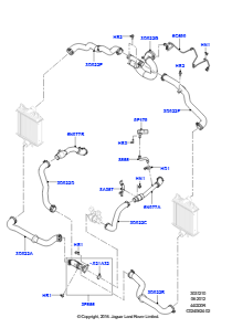 10B Zw.kühler/Luftführung/Schläuche L405 RANGE ROVER 2013 - 2022,4,4-Liter-DOHC-DITC-V8-Diesel