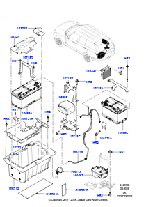 05 Batterie u. Befestigungsteile L405 RANGE ROVER 2013 - 2022