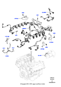 10AA Kabelstrang - Motor u. Spritzwand L405 RANGE ROVER 2013 - 2022,5.0L OHC SGDI SGM V8 Benzin - AJ133