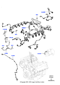 10AB Kabelstrang - Motor u. Spritzwand L405 RANGE ROVER 2013 - 2022,5.0L OHC SGDI KPM V8 Benzin - AJ133