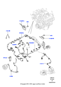 10AC Kabelstrang - Motor u. Spritzwand L405 RANGE ROVER 2013 - 2022,4,4-Liter-DOHC-DITC-V8-Diesel