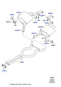 05F Auspuffanlage L405 RANGE ROVER 2013 - 2022,4,4-Liter-DOHC-DITC-V8-Diesel