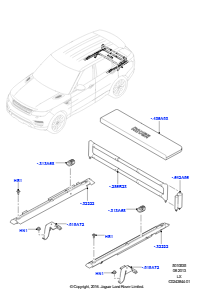 35D Laderaumverkleidung L494 RANGE ROVER SPORT 2014 - 2022 (L494),Gepäck-Sicherungsschienen