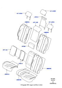 40A Bezüge - Rücksitz L494 RANGE ROVER SPORT 2014 - 2022 (L494),Ledersitz mit Alcantara-Einsätzen