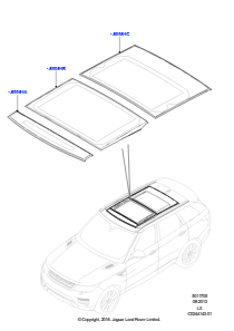 05A Schiebedach L494 RANGE ROVER SPORT 2014 - 2022 (L494),Dachverst.-Pano. elek.Bet. / Öffnen