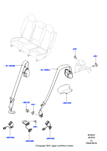 10A Sicherheitsgurte hinten L494 RANGE ROVER SPORT 2014 - 2022 (L494)