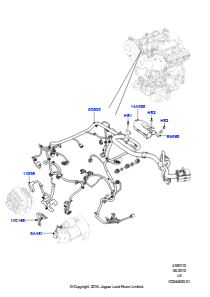 10AE Kabelstrang - Motor u. Spritzwand L405 RANGE ROVER 2013 - 2022,3.0L 24 V DOHC V6 TC Diesel
