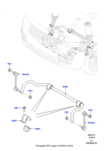 15B Vorderer Querträger u. Stabilisator L405 RANGE ROVER 2013 - 2022,Ohne Versionspaket