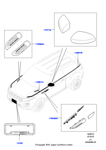 10A KAROSSERIE-STYLINGELEMENTE - AUSSEN L538 RANGE ROVER EVOQUE 2012 - 2018 (L538),Gebaut in Brasilien