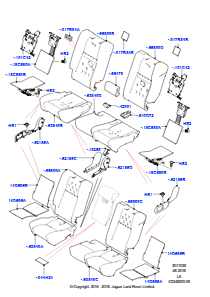 35B Rücksitzpolst./Verkleidungen&Heiz. L405 RANGE ROVER 2013 - 2022,Get. elek. umklappb. Rücksitz 60/40