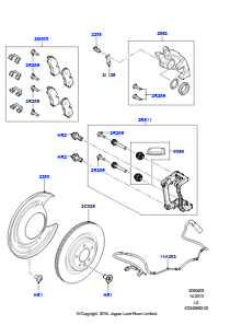 05B Bremsscheiben/Bremssättel hinten L494 RANGE ROVER SPORT 2014 - 2022 (L494),Motor Spannungsquelle - 183/600