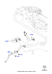 15AA Heizungsschläuche L494 RANGE ROVER SPORT 2014 - 2022 (L494),3.0L V6 Dieselmotor