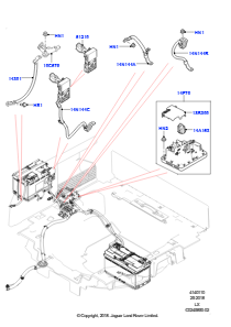 10D Batteriekabel u. Horn L494 RANGE ROVER SPORT 2014 - 2022 (L494),4,4-Liter-DOHC-DITC-V8-Diesel