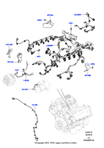 10AA Kabelstrang - Motor u. Spritzwand L494 RANGE ROVER SPORT 2014 - 2022 (L494),5.0L OHC SGDI KPM V8 Benzin - AJ133