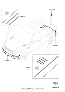 15AA Kabelstrang - Karosserie u. Heck L494 RANGE ROVER SPORT 2014 - 2022 (L494),Version - Core