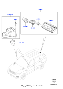 05A Kameraausrüstung L494 RANGE ROVER SPORT 2014 - 2022 (L494),Rückfahr-Kamera, fest