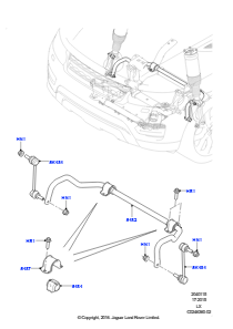 15C Vorderer Querträger u. Stabilisator L494 RANGE ROVER SPORT 2014 - 2022 (L494),Ohne ACE-Aufhängung