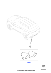 20 AUSPUFFBLENDEN L538 RANGE ROVER EVOQUE 2012 - 2018 (L538),Gebaut in Brasilien