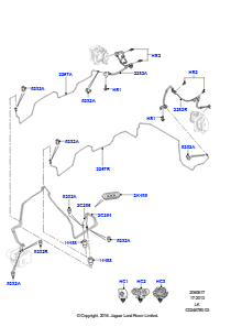 17B Bremsleitungen hinten L405 RANGE ROVER 2013 - 2022,Rechtslenker