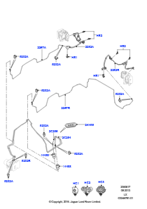 17B Bremsleitungen hinten L494 RANGE ROVER SPORT 2014 - 2022 (L494),Rechtslenker