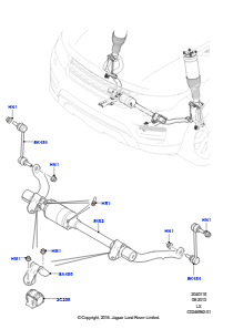 15E Vorderer Querträger u. Stabilisator L494 RANGE ROVER SPORT 2014 - 2022 (L494),Mit ACE-Aufhängung