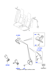 10B Sicherheitsgurte hinten L494 RANGE ROVER SPORT 2014 - 2022 (L494),Mit 7-Sitzer-Konfiguration