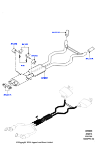 05F Auspuffanlage L494 RANGE ROVER SPORT 2014 - 2022 (L494),5.0L OHC SGDI KPM V8 Benzin - AJ133