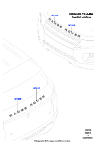 05C Schriftzüge L538 RANGE ROVER EVOQUE 2012 - 2018 (L538),Sizilianische gelbe limitierte Auflage