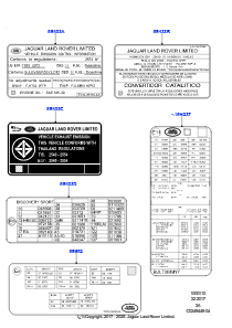 10D Etiketten L550 DISCOVERY SPORT 2015 > (L550),Werk Halewood