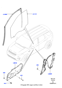 10A Scheiben/Fensterbet. - Tür vorn L550 DISCOVERY SPORT 2015 > (L550),Werk Halewood