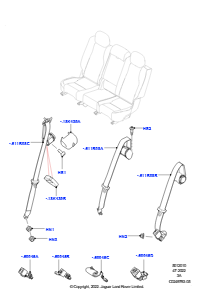 10A Sicherheitsgurte hinten L550 DISCOVERY SPORT 2015 > (L550),Werk Halewood