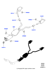 05F Auspuffanlage L319 DISCOVERY 4 2010 - 2016 (L319),3,0 l DOHC GDI SC V6 BENZIN